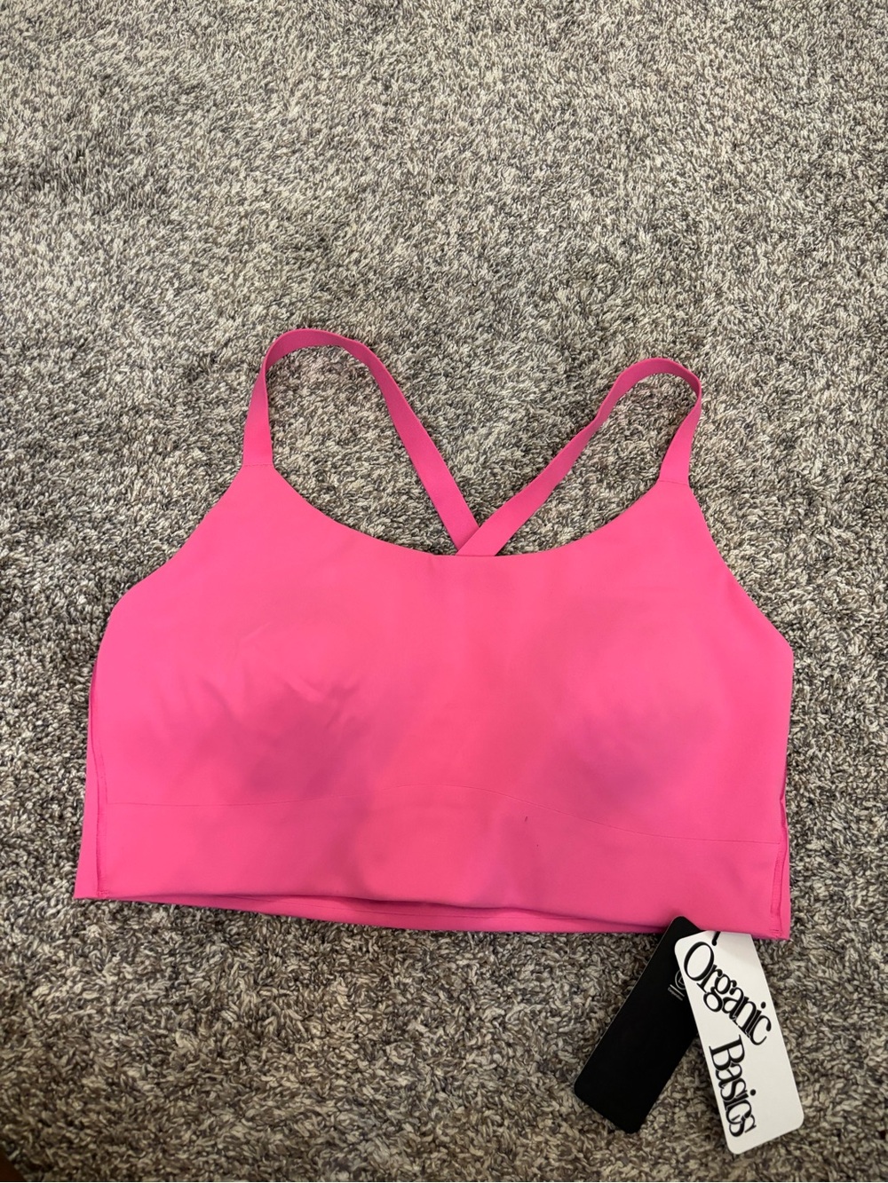 Organic Basics Active Cross Back Bra Pink  Sz Large